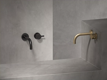 TITANIUM - 2 hole wall-mounted single handle washbasin tap by The Watermark Collection - view 2